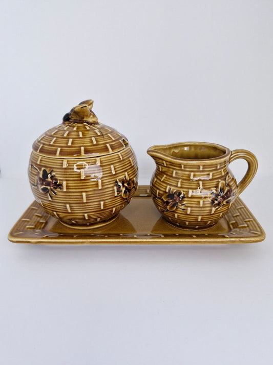Vintage milk and sugar jug ​​on a tray (1970s), Schramberg