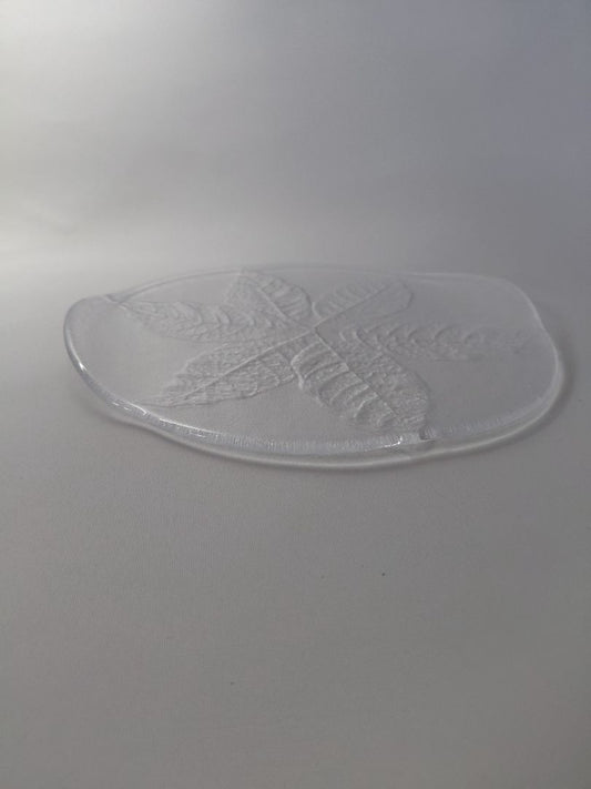 Vintage gler diskur Party leaf by Ann & Göran Warf, Kosta Boda