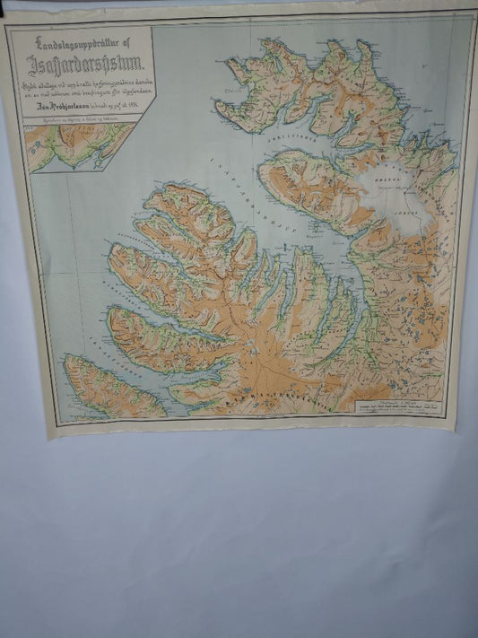 Landscape sketch of the Ísafjarðar counties, Jón Hróbjartsson