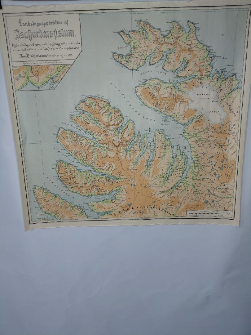 Landscape sketch of the Ísafjarðar counties, Jón Hróbjartsson