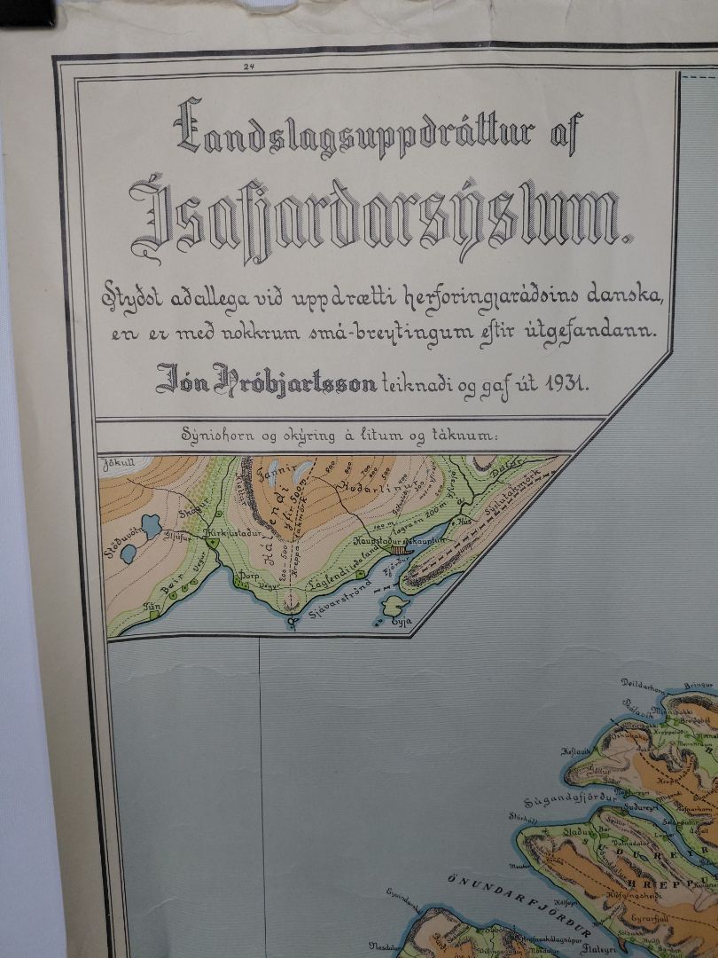 Landscape sketch of the Ísafjarðar counties, Jón Hróbjartsson