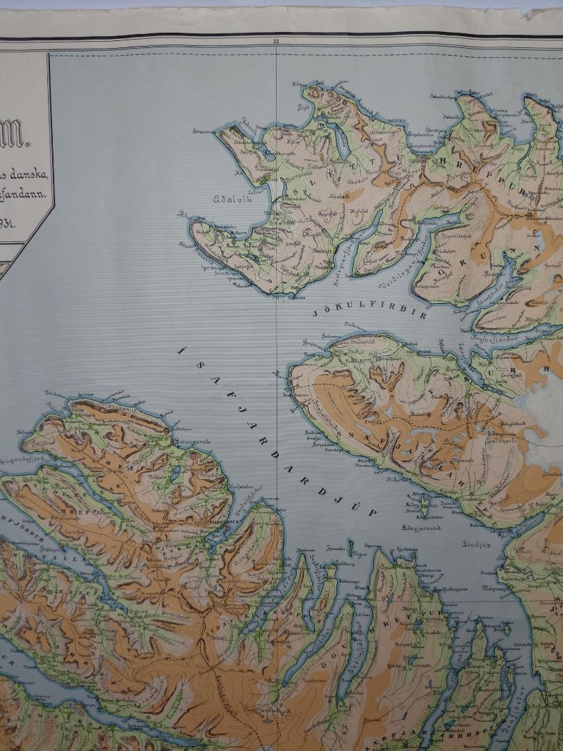 Landscape sketch of the Ísafjarðar counties, Jón Hróbjartsson