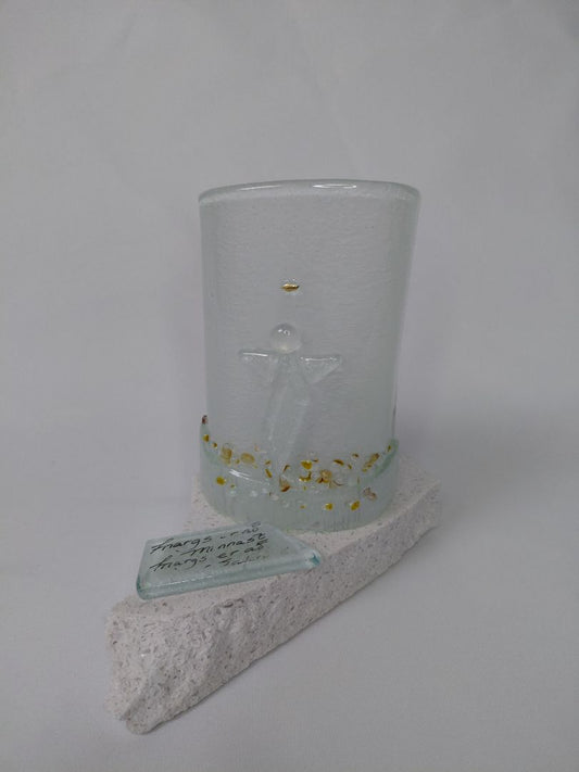 Candle holder with inscription, Fríða
