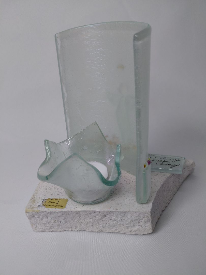 Candle holder with inscription, Fríða