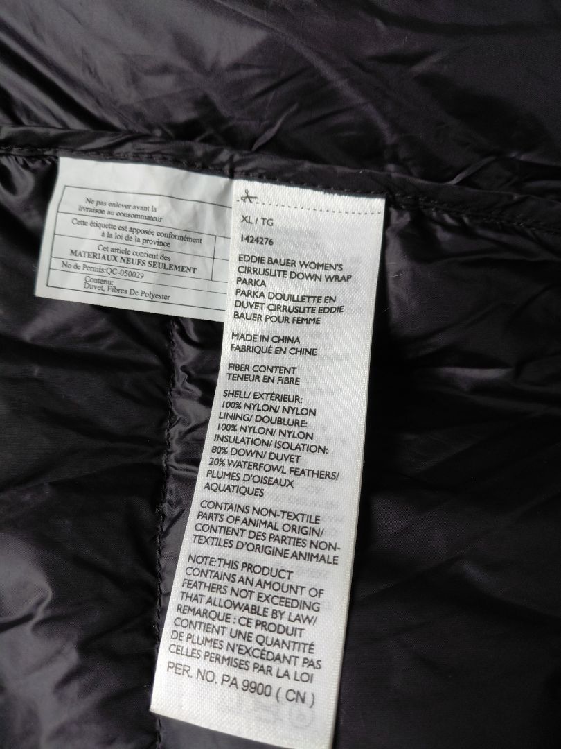 Eddie Bauer Hooded Down Jacket, XL