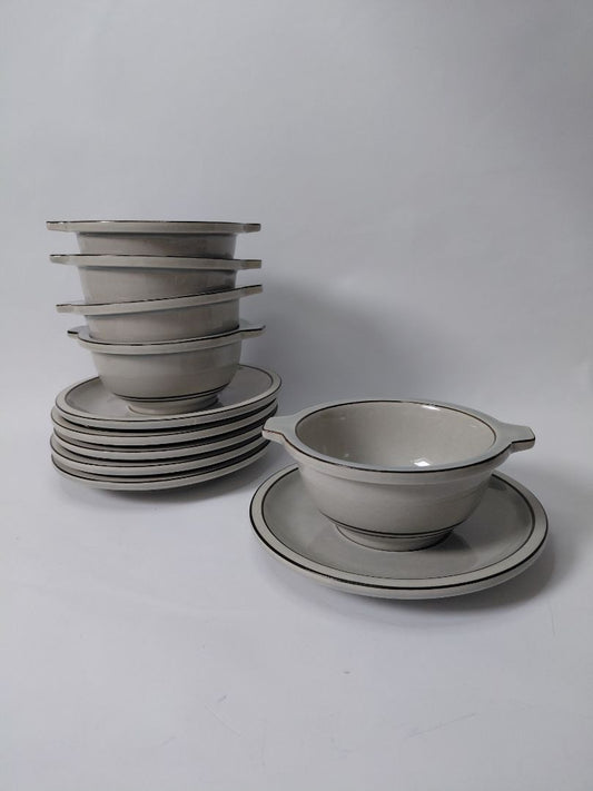 Vintage soup bowl with saucer #481 (1970s), Bing &amp; Grondahl