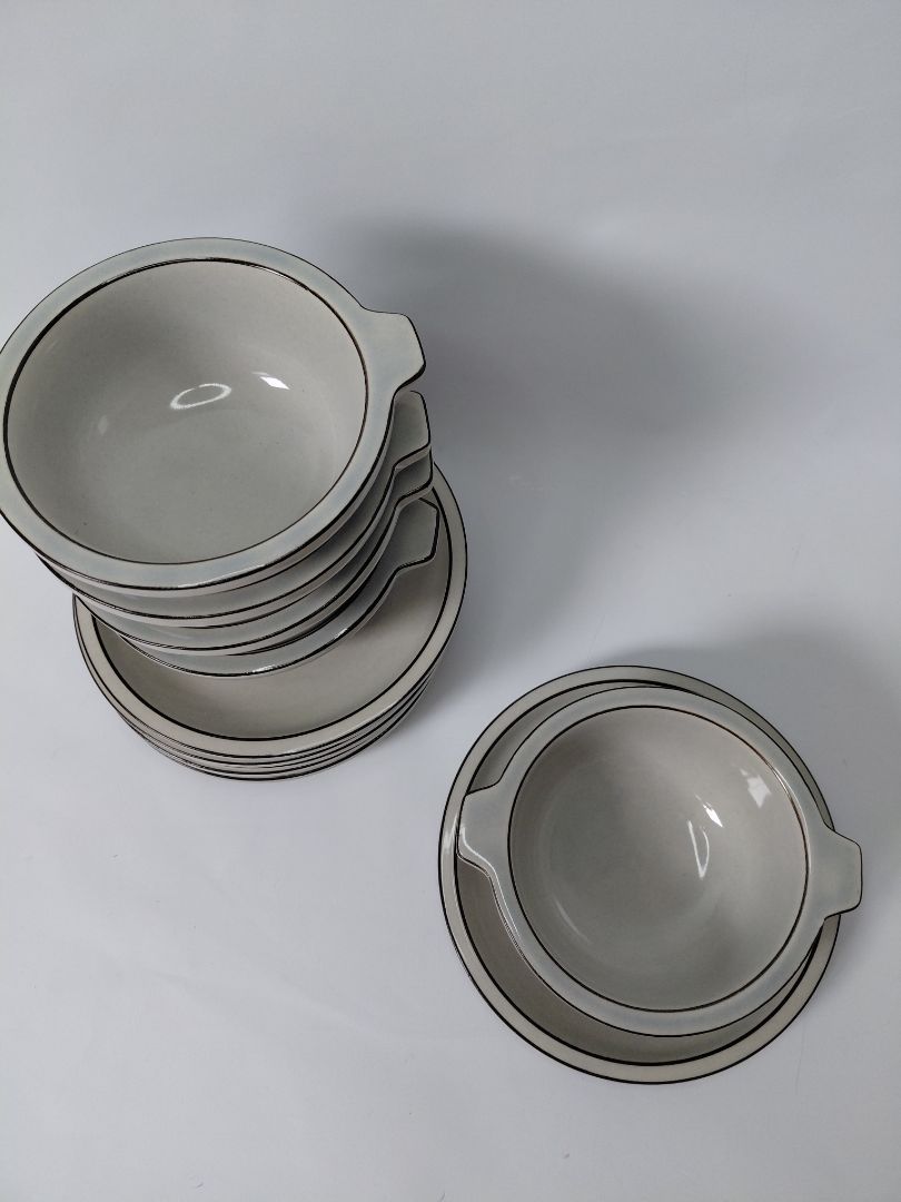 Vintage soup bowl with saucer #481 (1970s), Bing &amp; Grondahl