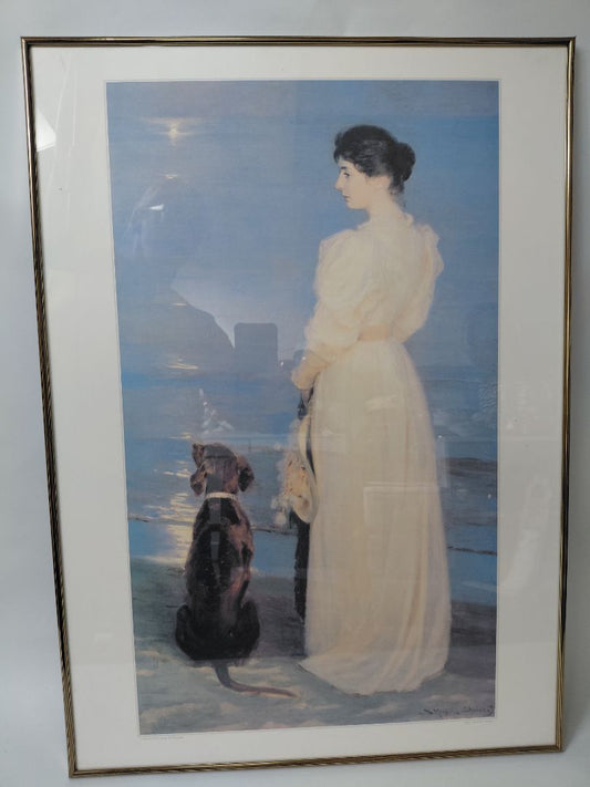 Summer evening at Skagen í ramma (eftirprentun), Peter Severin Krøyer