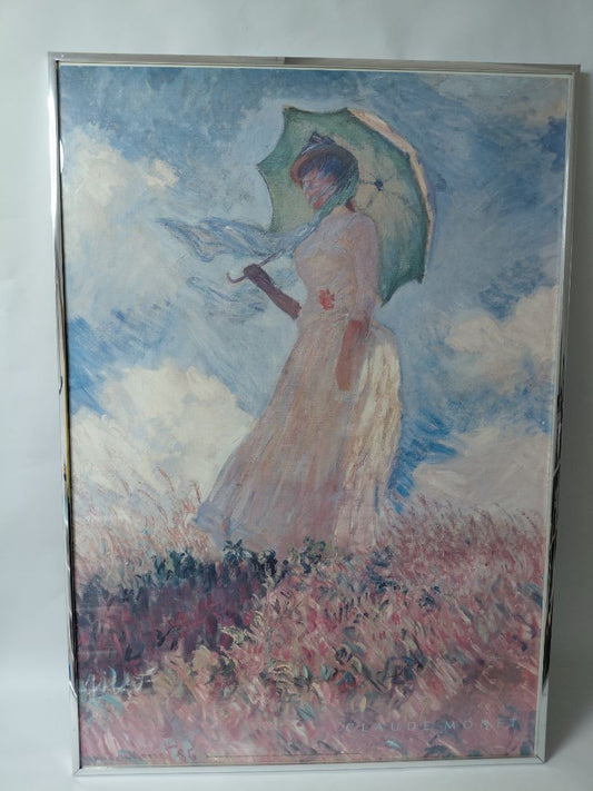 Woman with a Parasol – Madame Monet and Her Son eftirprentun í ramma, Claude Monet
