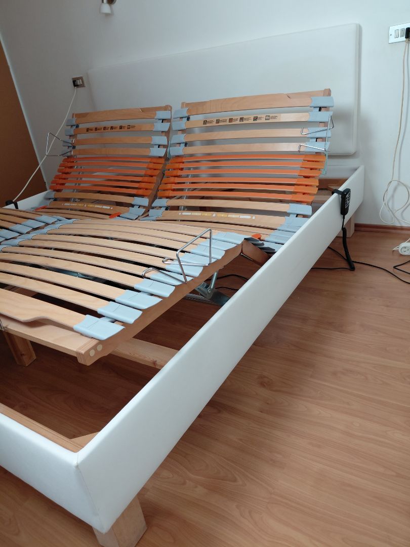 King size adjustable bed/electric without mattress (180x200 cm), Night Blue