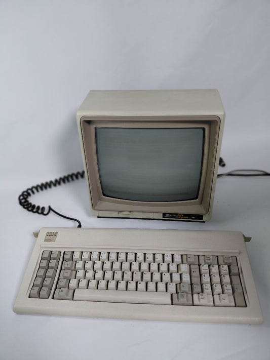 Vintage (1984-1985) tölvuskjár og lyklaborð, Zenith og IBM