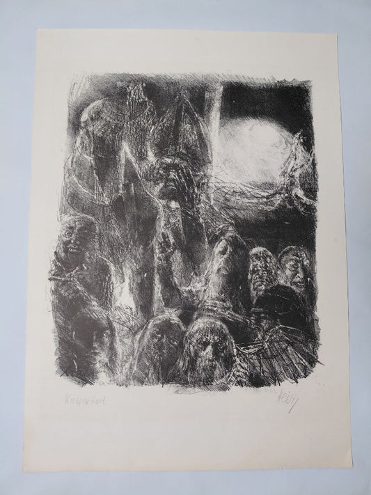 Litographie "Ketzertod" (Heretic's Death) (1994), Bernhard Heisig