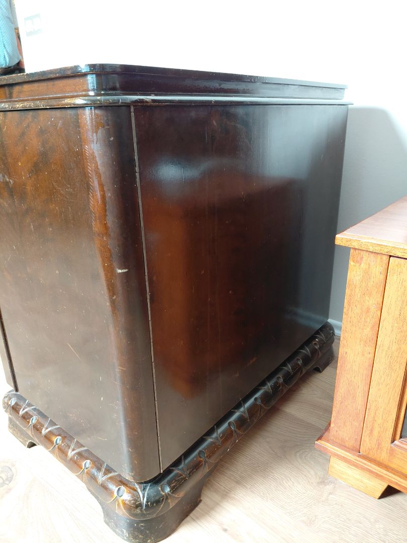 Antique desk (1880-1890) with shelves on the front
