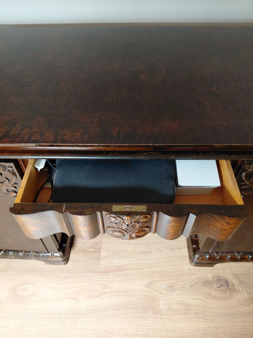 Antique desk (1880-1890) with shelves on the front