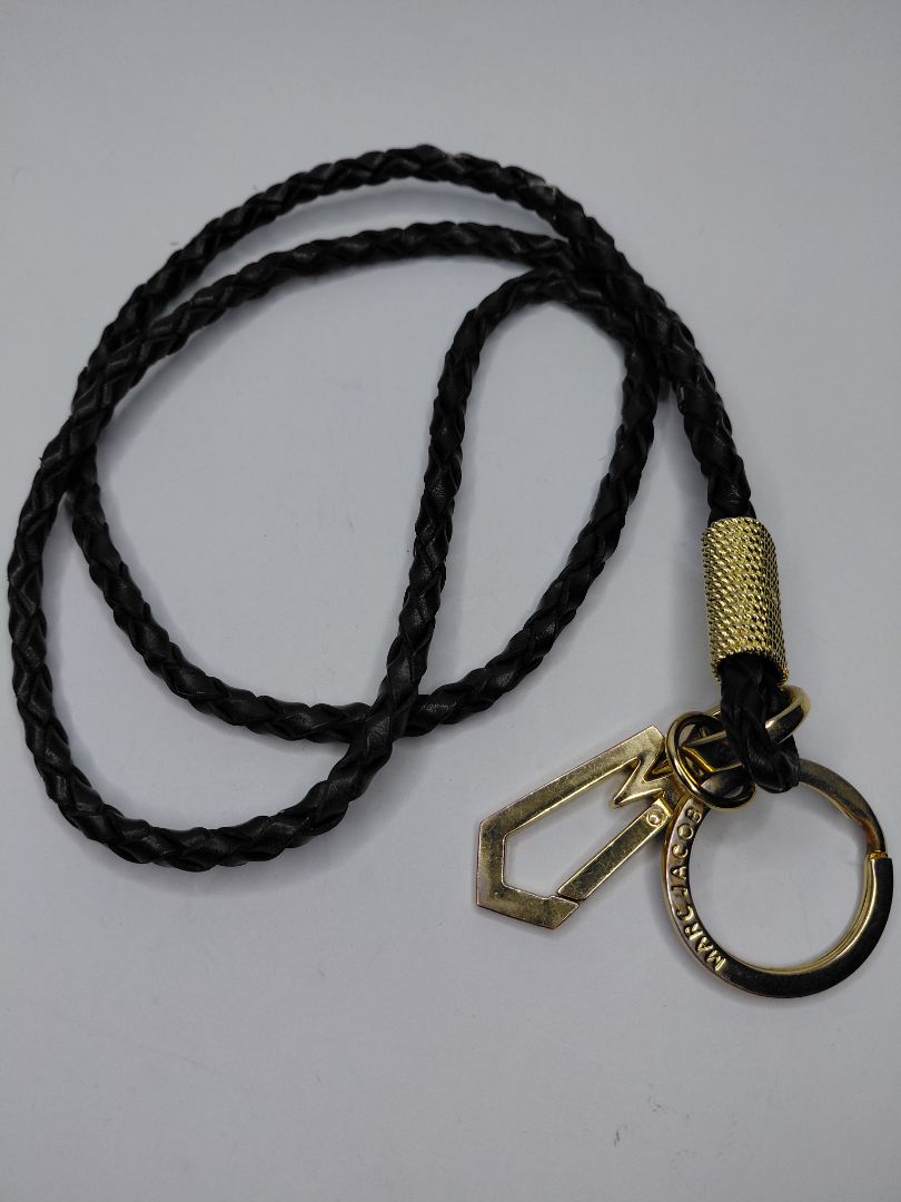 Vintage necklace and bracelet made of braided leather strap, Marc Jacobs