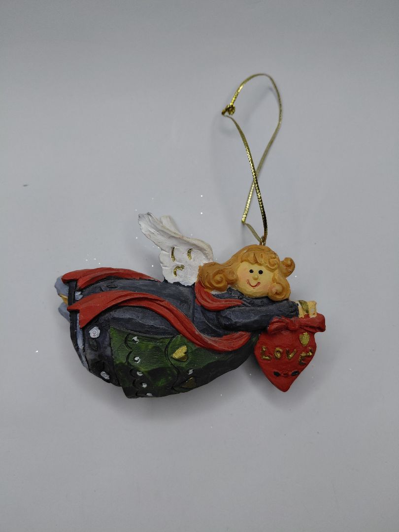 Christmas ornament - angel holding a heart