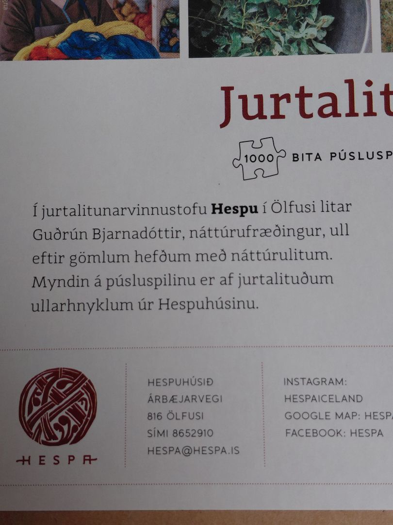 Plant color puzzle 1000 pieces, Hespa