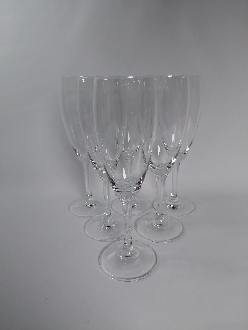 Crystal wine glasses 10 pcs Megeve Taille Corolle collection, JG Durand, Arques France