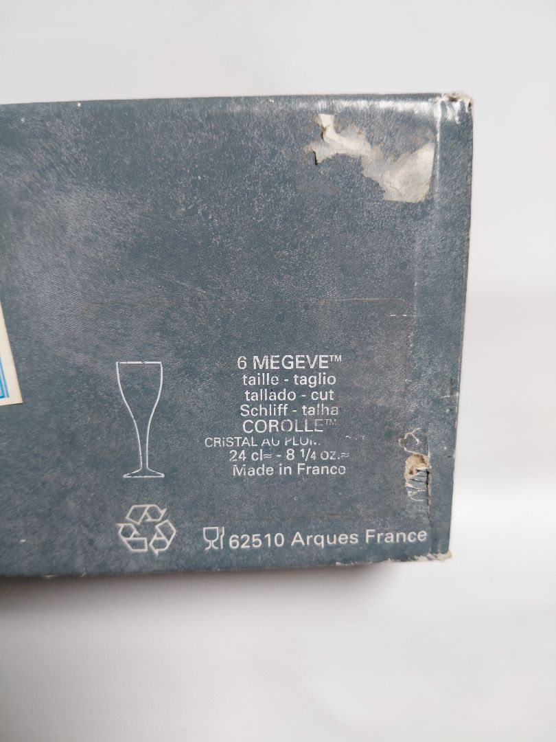 Crystal wine glasses 10 pcs Megeve Taille Corolle collection, JG Durand, Arques France