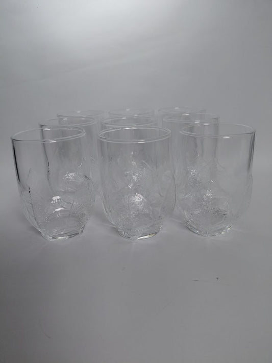 Vintage glös 9 stk France Fleur línan (1970s), Arcoroc