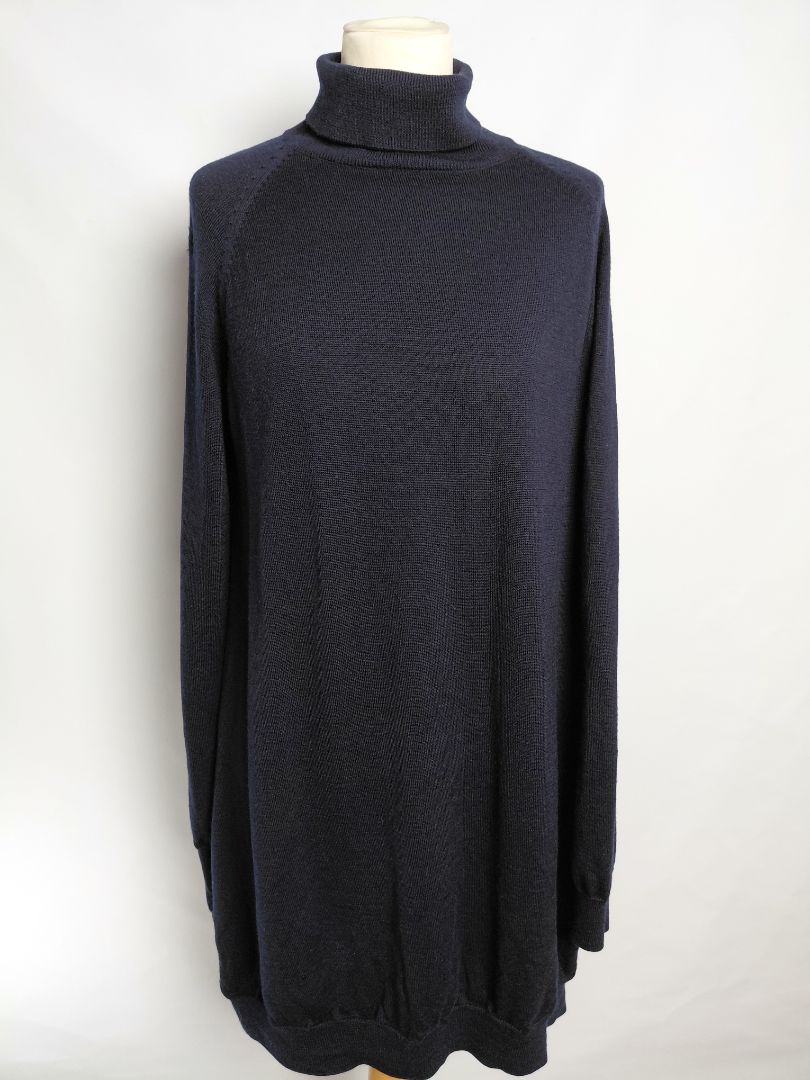 Rúllukraga síð peysa (merino ull) / kjóll, L, Cos