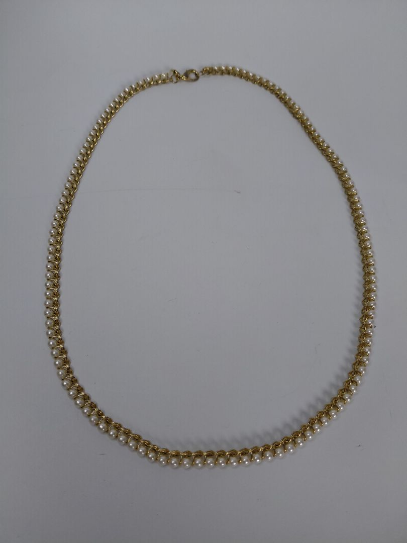 Vintage perlu hálsfesti (sídd 30.5 cm)