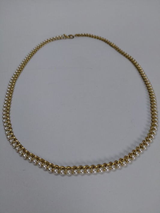 Vintage perlu hálsfesti (sídd 30.5 cm)