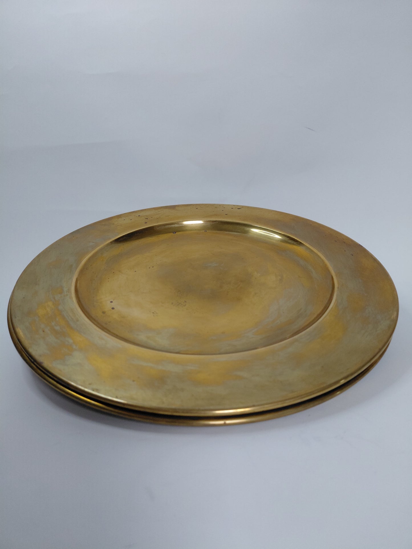 Vintage brass undirdiskar (4 stk) 28 cm