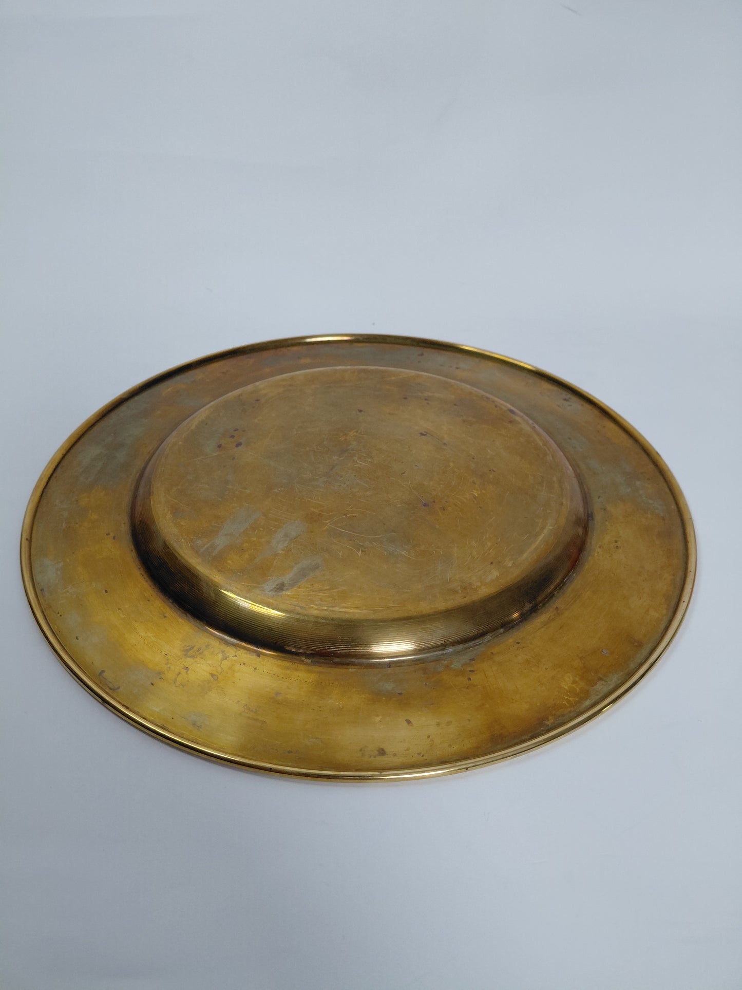 Vintage brass undirdiskar (4 stk) 28 cm