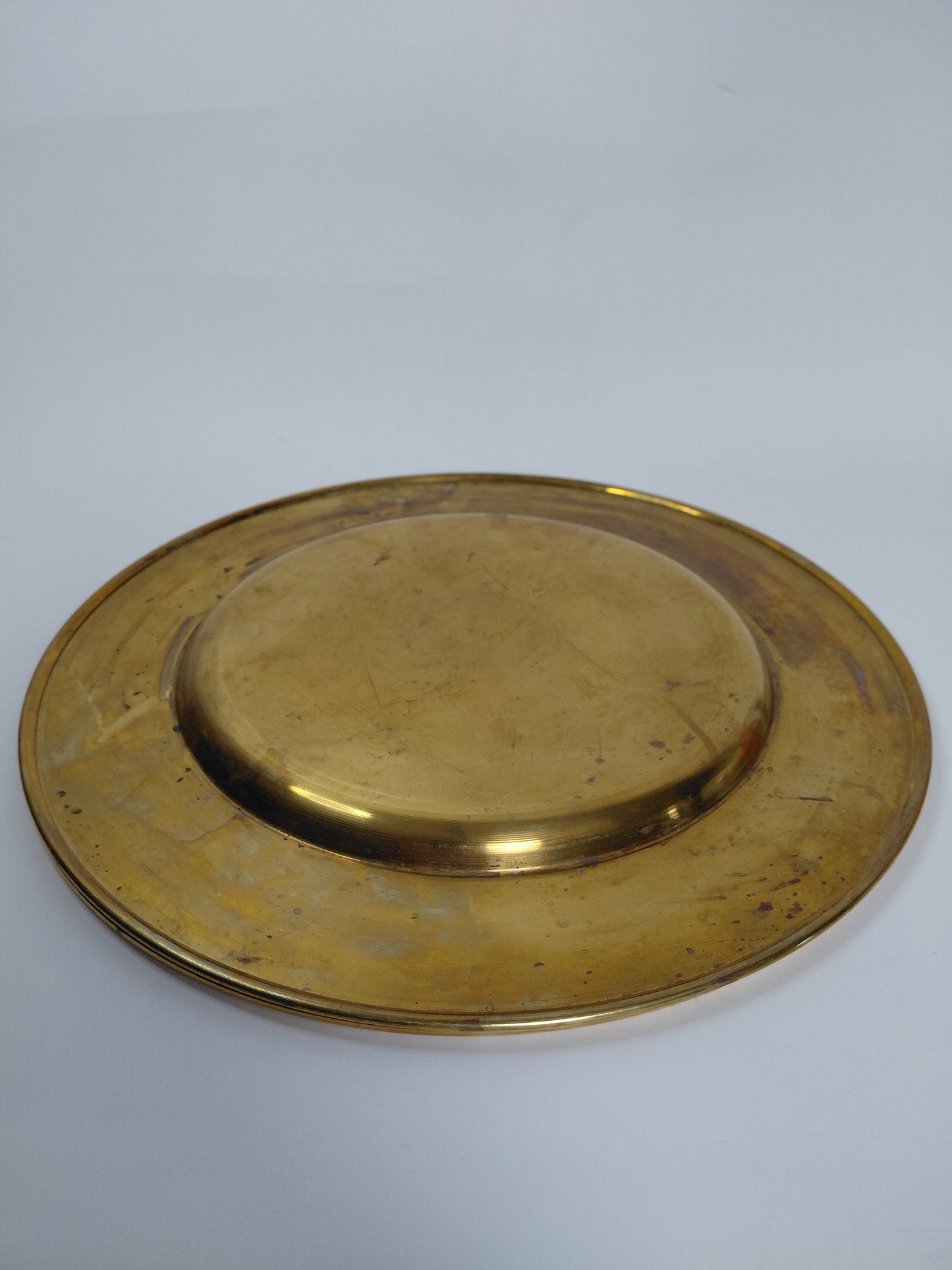 Vintage brass undirdiskar (4 stk) 28 cm