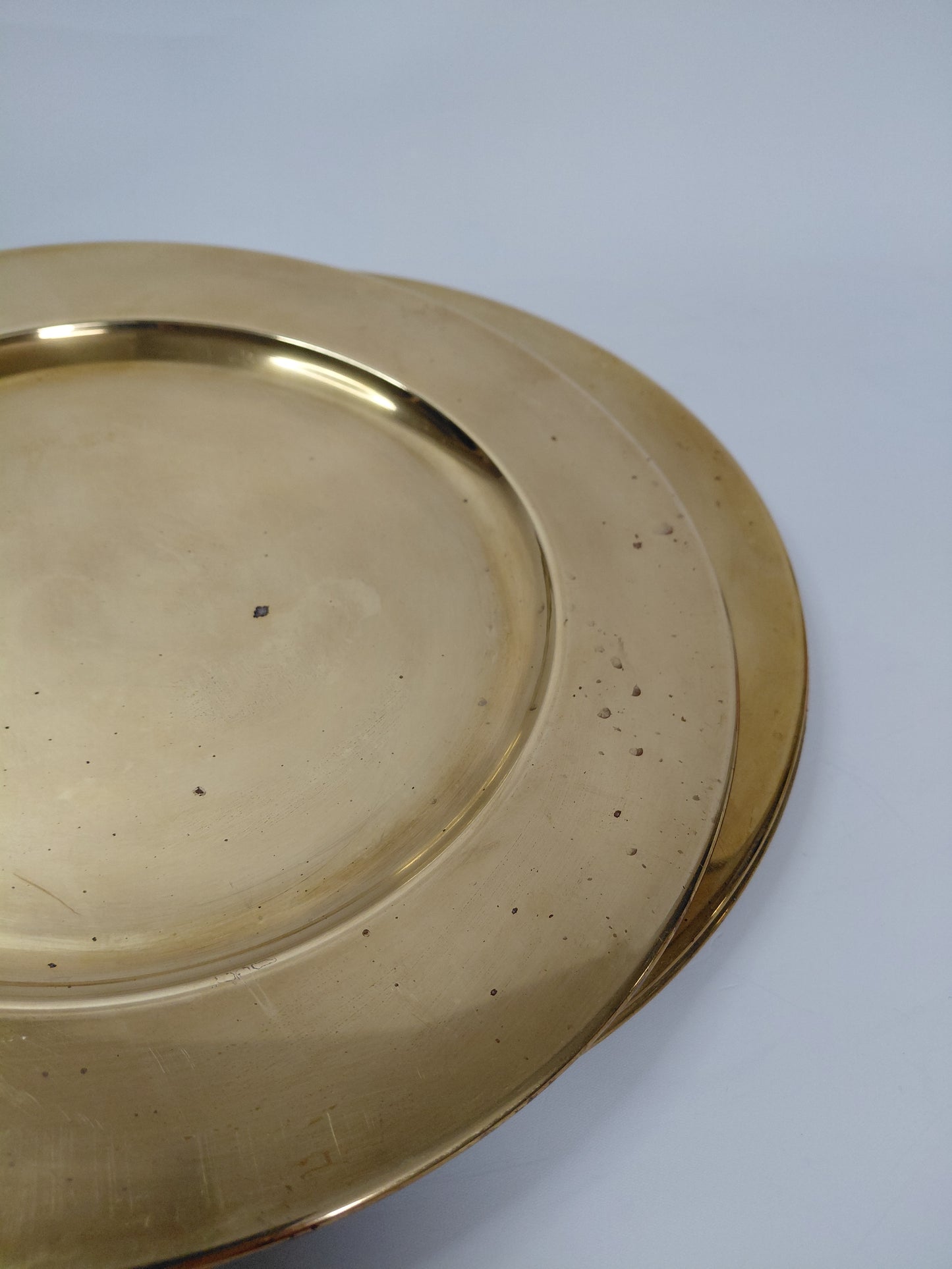 Vintage brass undirdiskar (4 stk) 28 cm