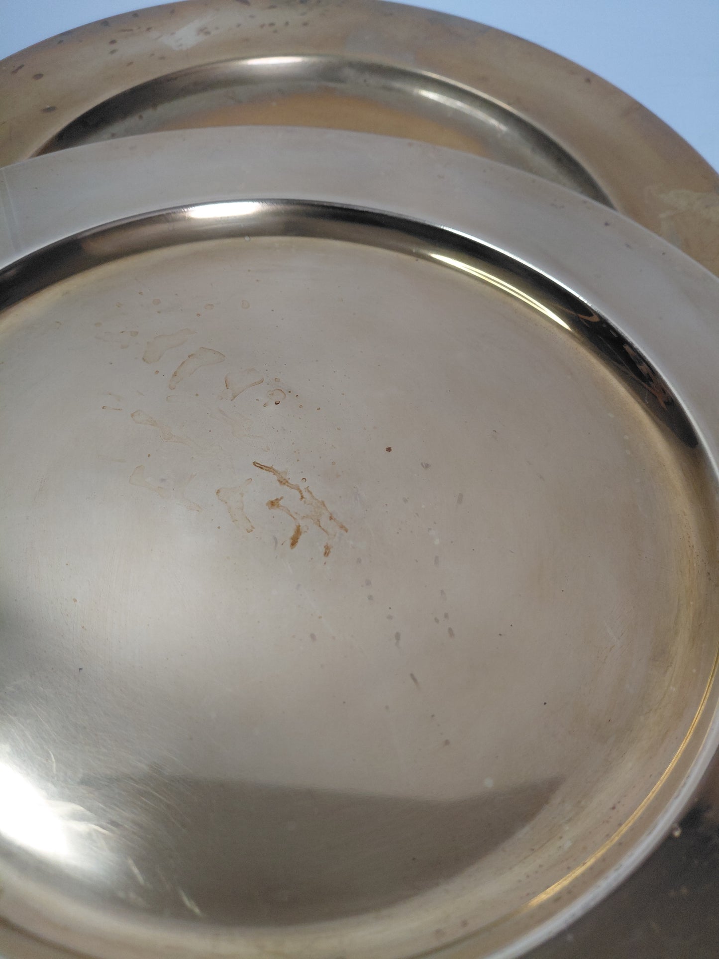 Vintage brass undirdiskar (4 stk) 28 cm