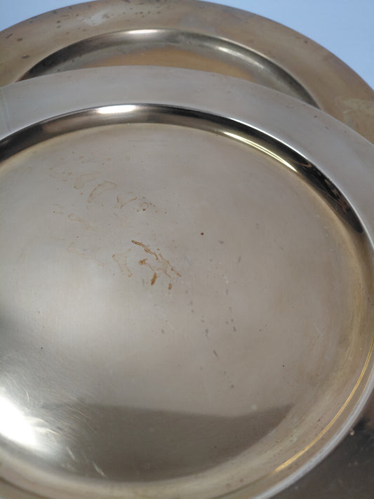 Vintage brass undirdiskar (4 stk) 28 cm