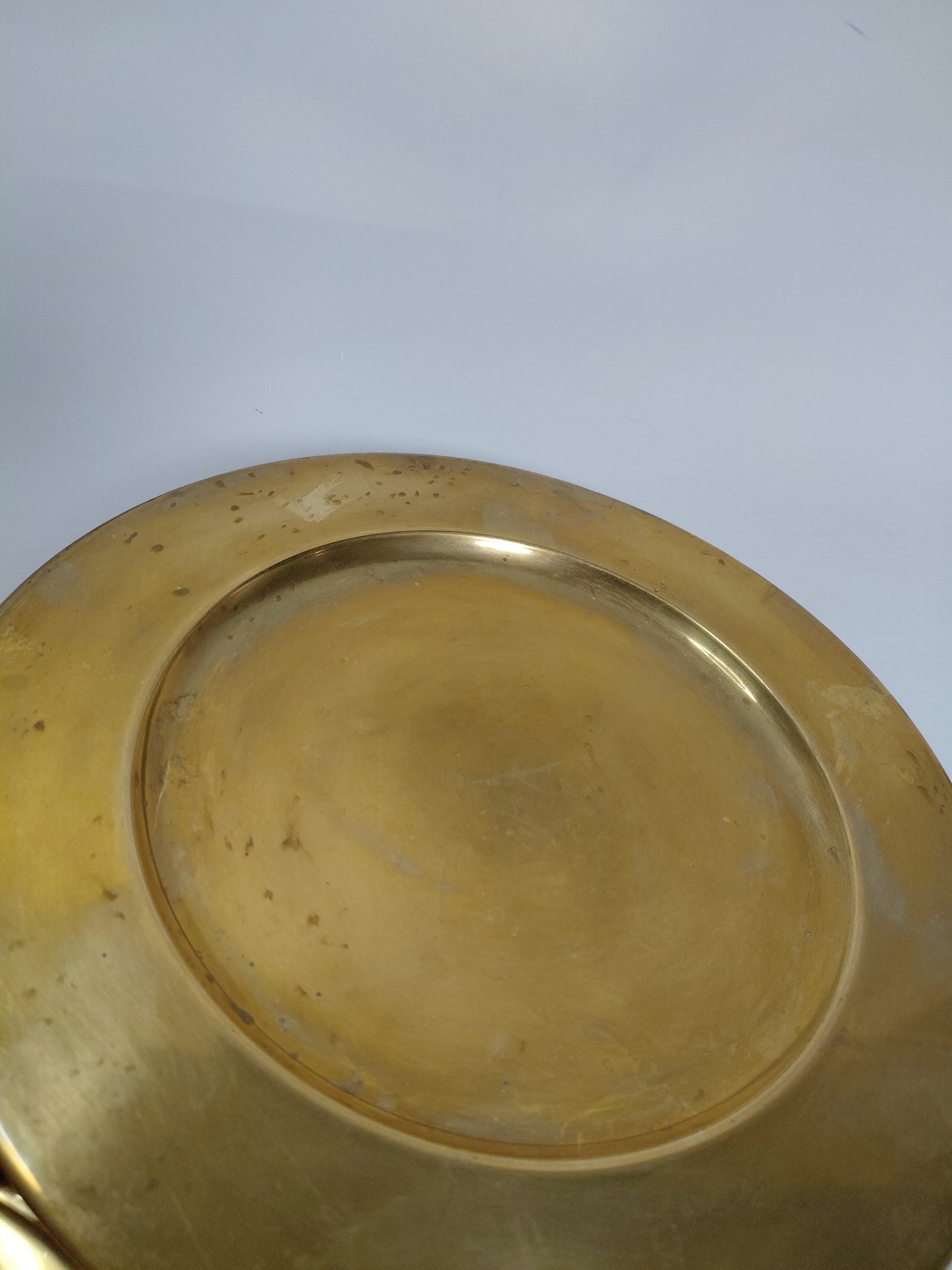 Vintage brass undirdiskar (4 stk) 28 cm