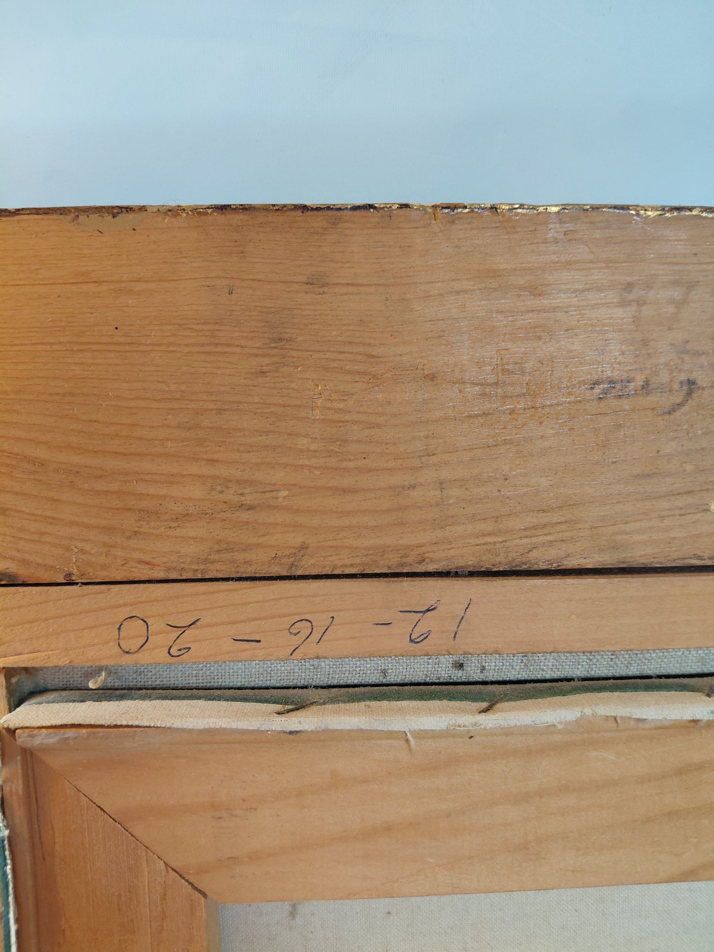 Vintage olíumálverk gul blómi í blómavasa (1960-1980), Marillo