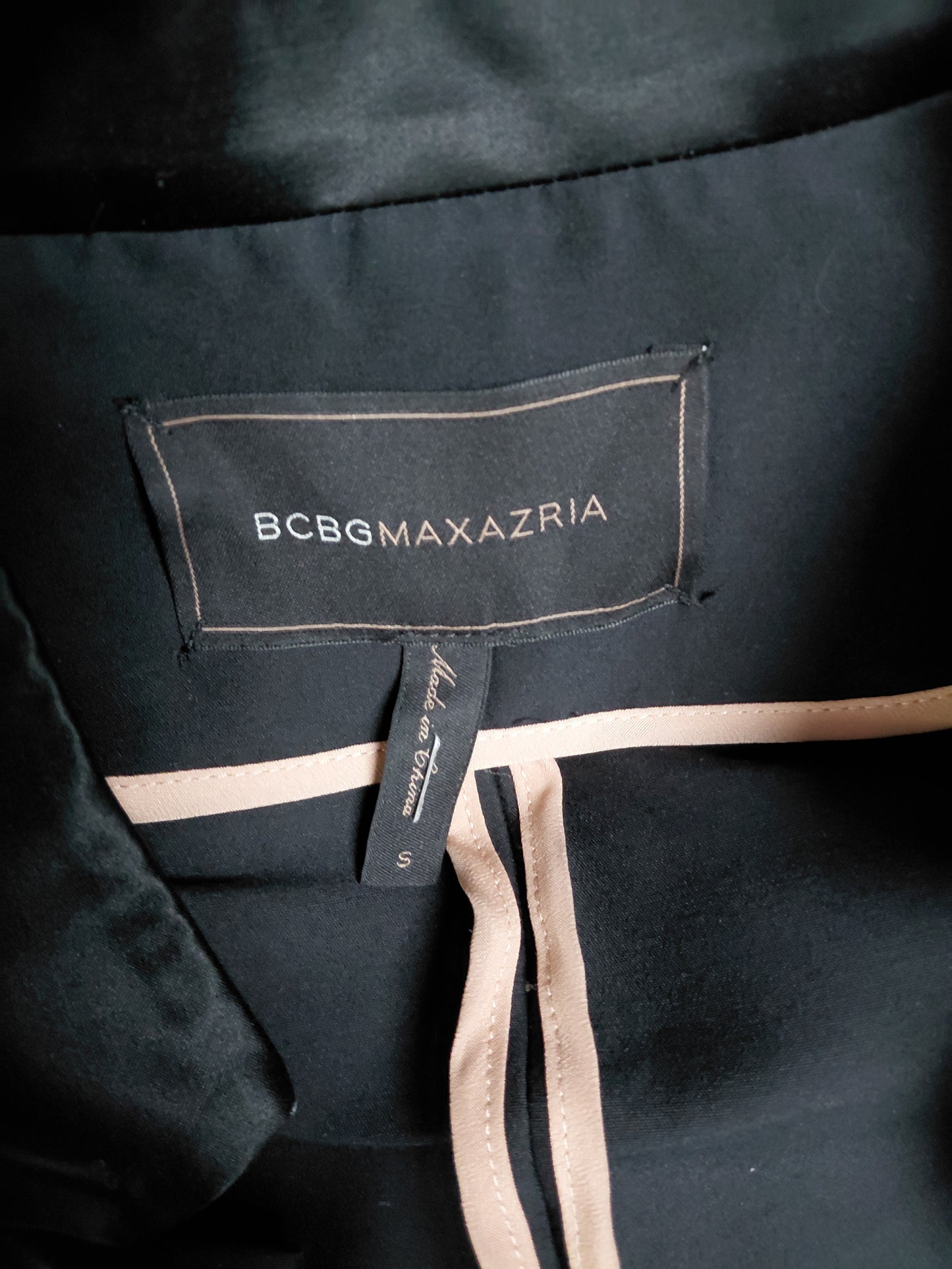 Siður jakki blazer tuxido style, S, BCBGMAXAZRIA