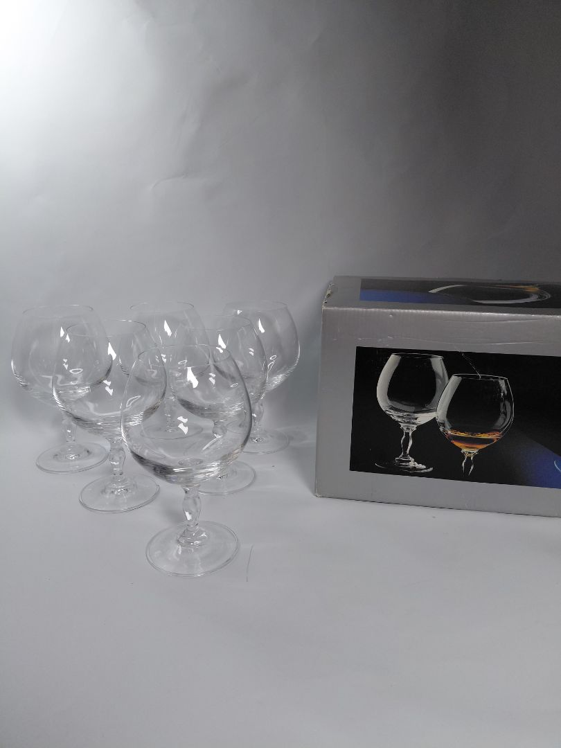 Kristal koníaks glös á fæti 6 stk (400 ml) Sonja línan, 1500, Bohemia Crystal