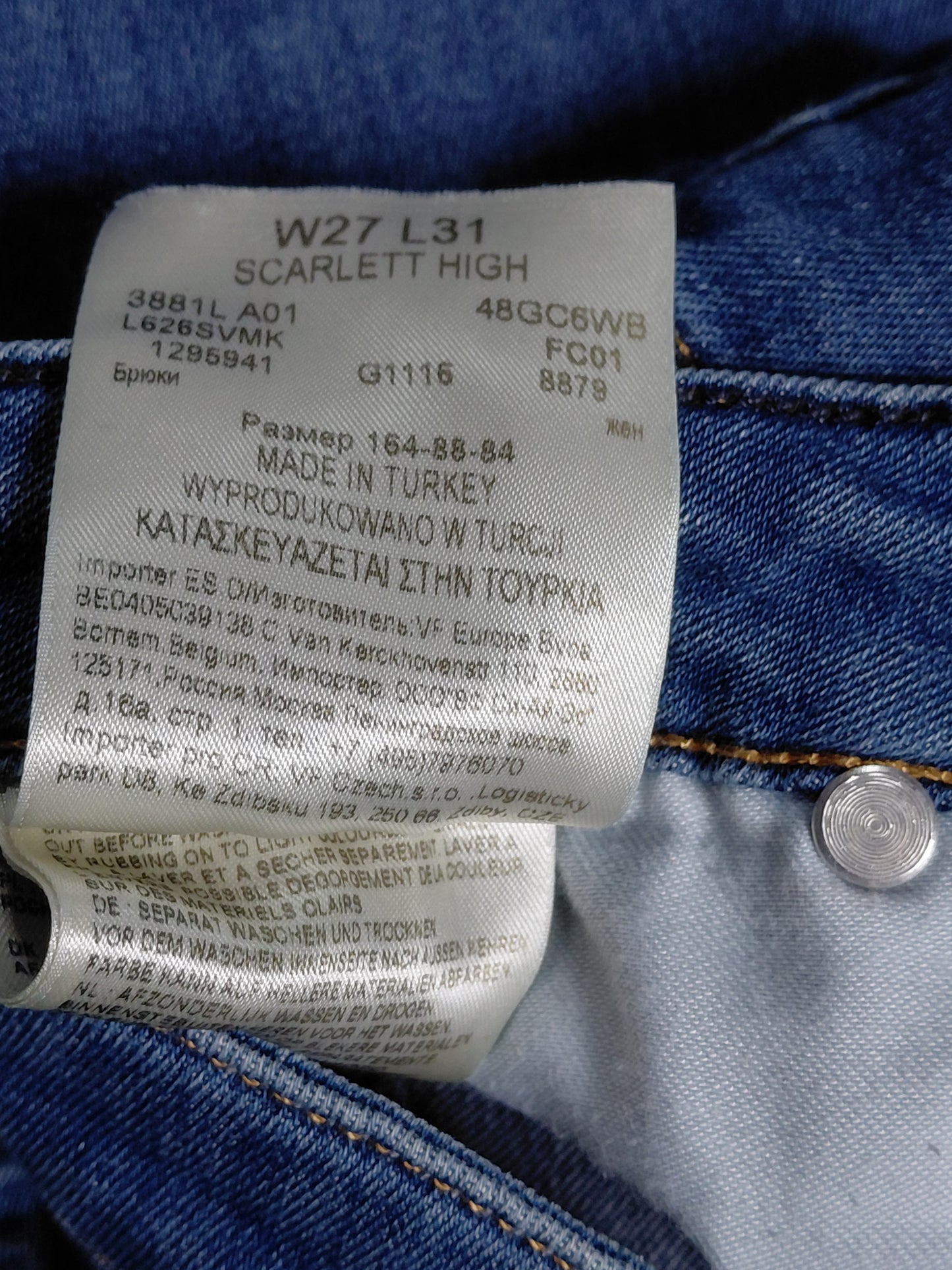 Gallabuxur "Scarlett high", W27/L31, Lee