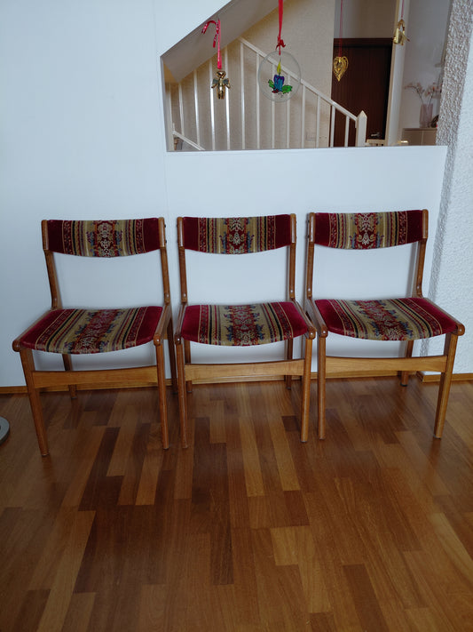 Vintage tekk borðstofustólar 4 stk (1960-1970), Dönsk hönnun