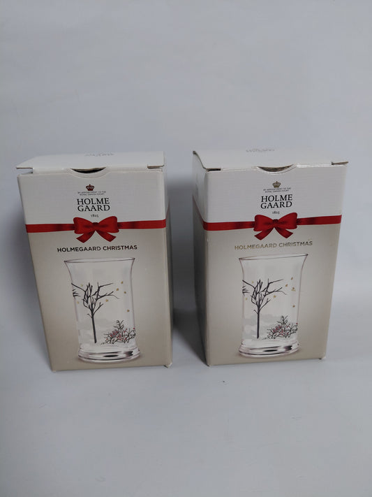 Jóla glös 2 stk (ónotuð) design by Jetta Frölich 2016, Holmegaard