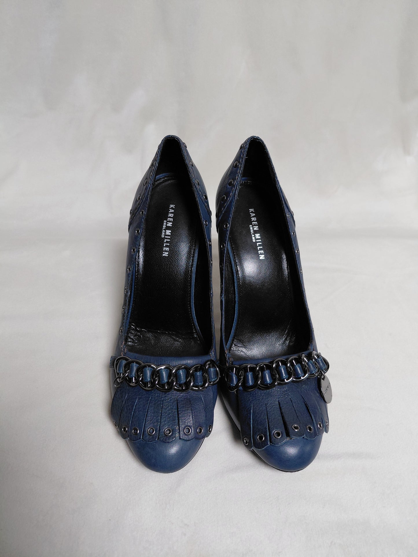 Leður rokkaðir hælaskór (8.5 cm), EUR 37, Karen Millen