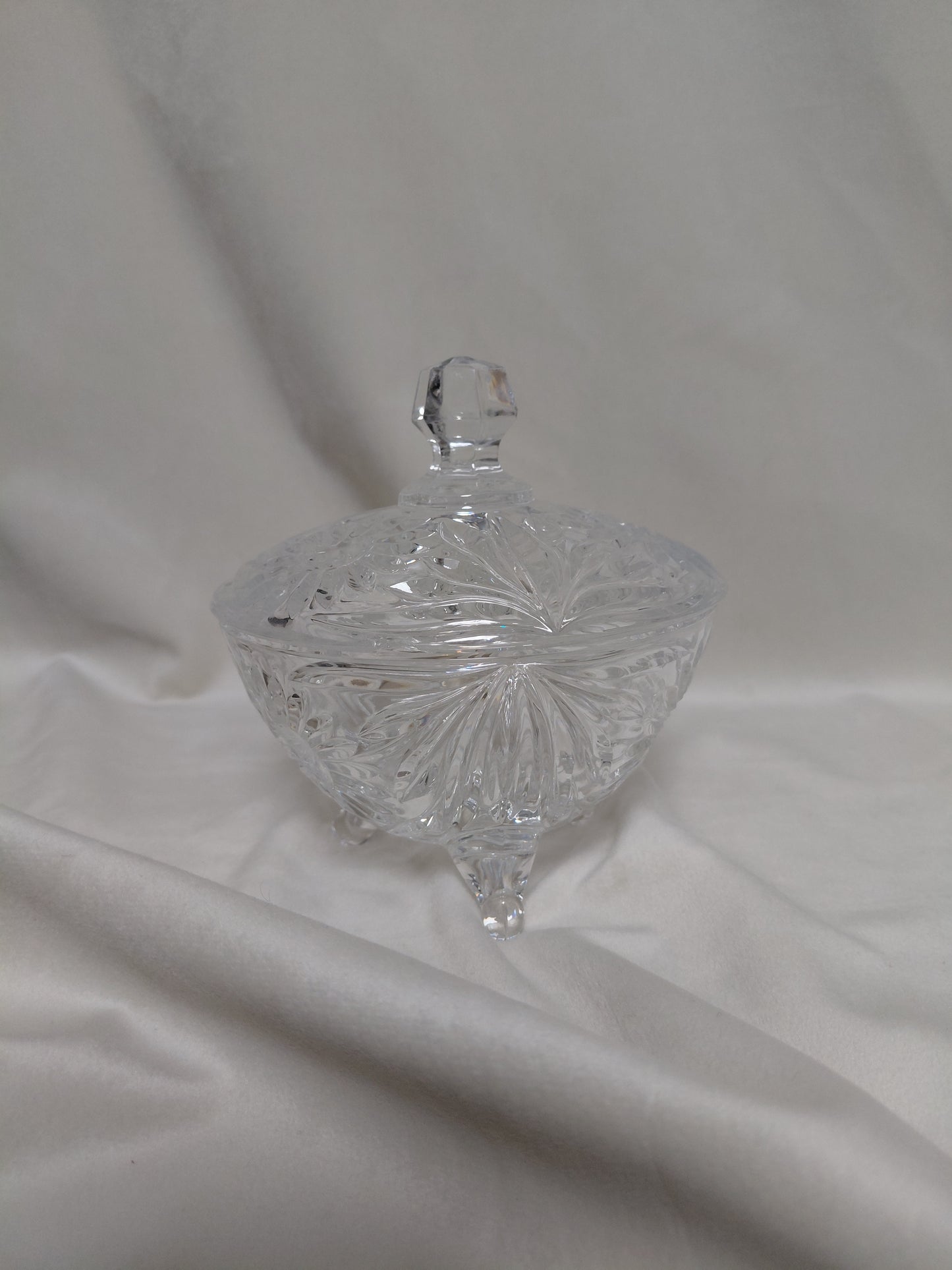 Vintage kristal skál með lok (1960-1970s), Bohemia Crystal