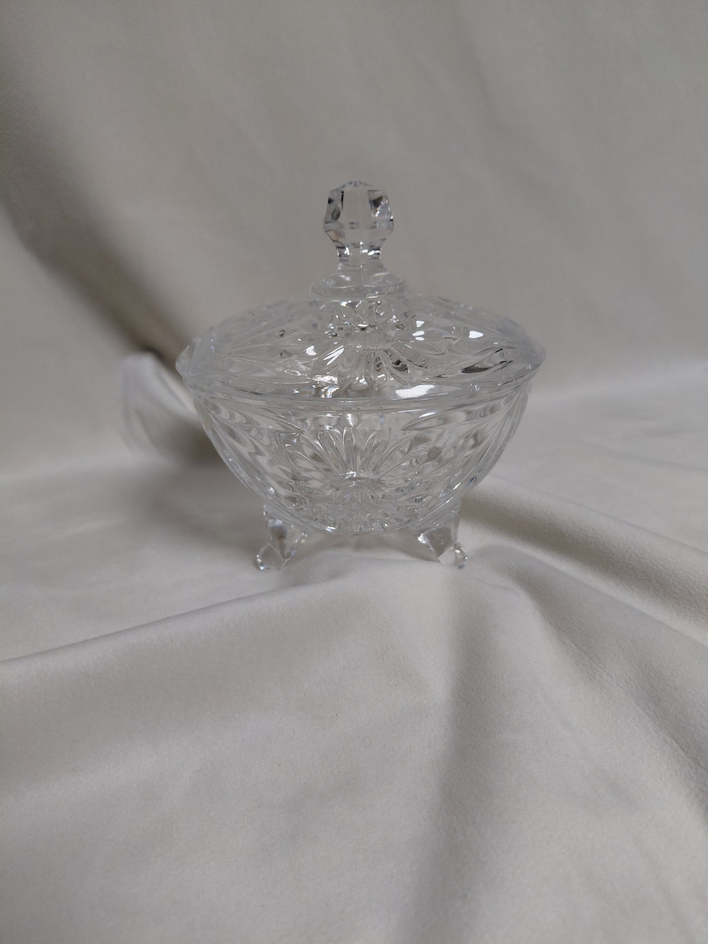 Vintage kristal skál með lok (1960-1970s), Bohemia Crystal