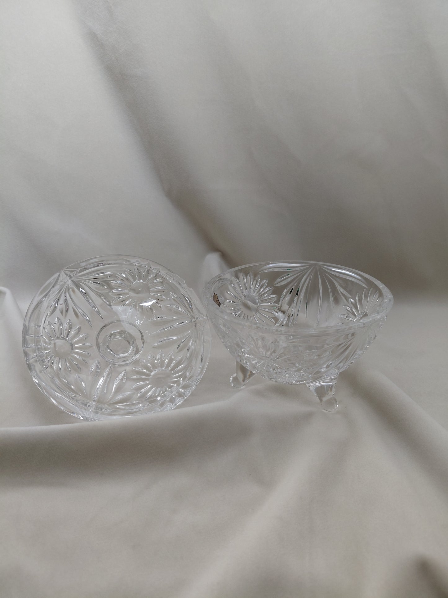 Vintage kristal skál með lok (1960-1970s), Bohemia Crystal