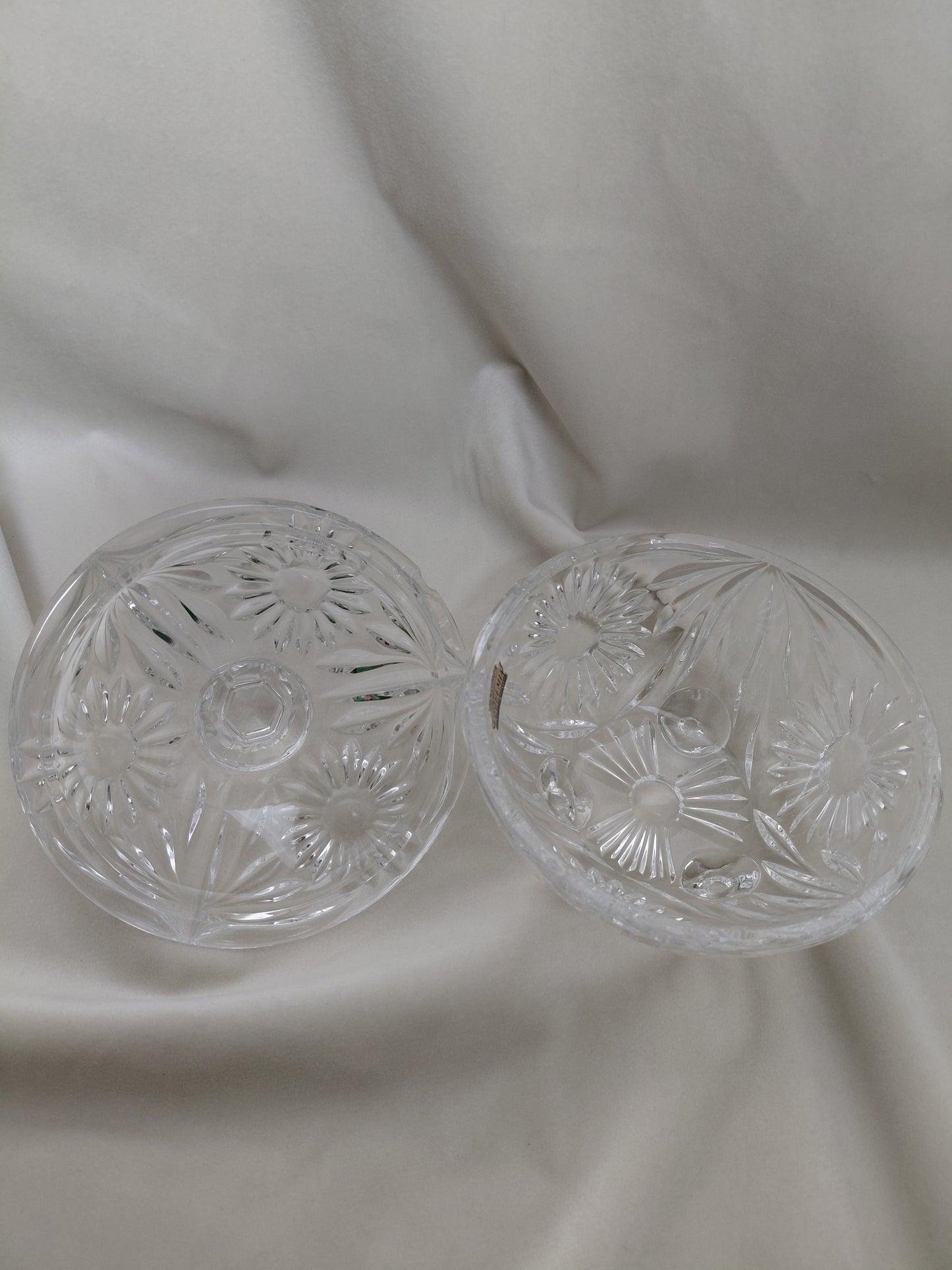Vintage kristal skál með lok (1960-1970s), Bohemia Crystal