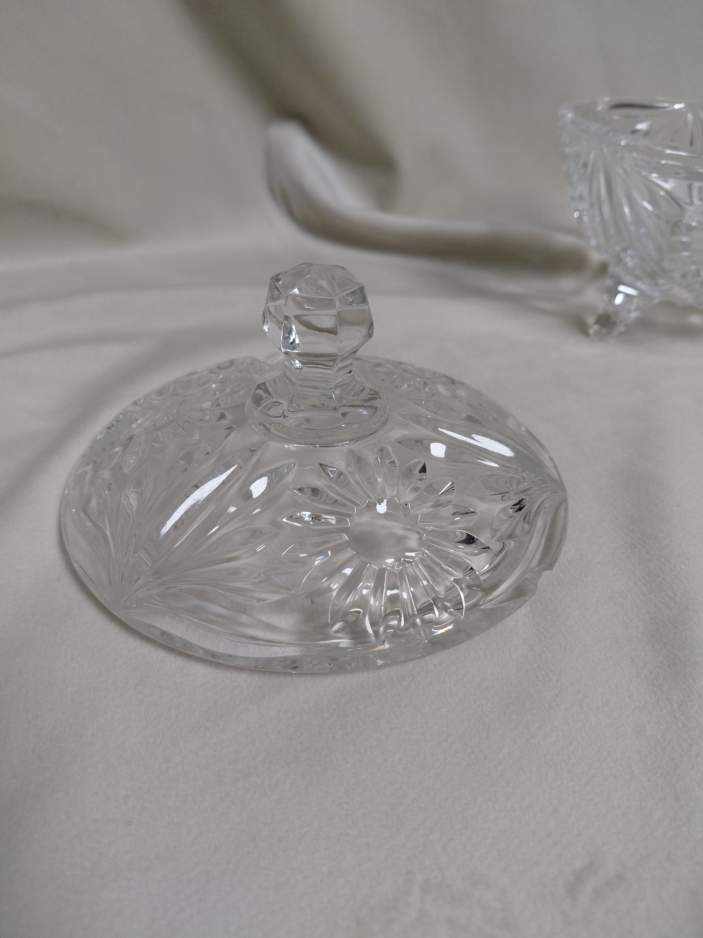 Vintage kristal skál með lok (1960-1970s), Bohemia Crystal