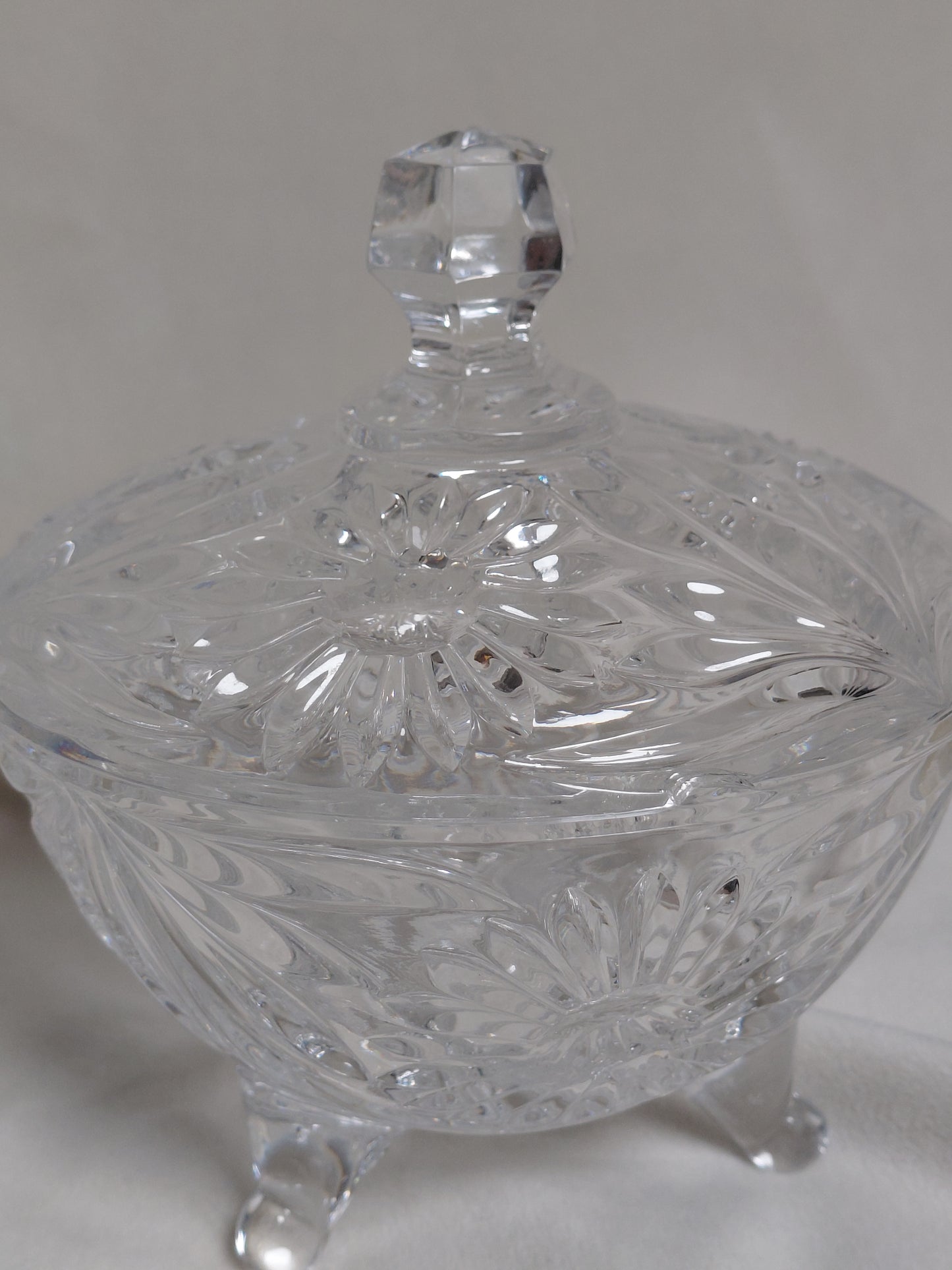 Vintage kristal skál með lok (1960-1970s), Bohemia Crystal