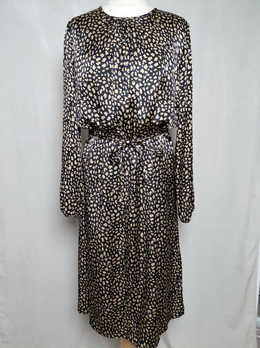 Síðerma kjóll hléðbarða munstur "Annamia Celie", M, MSCH Copenhagen