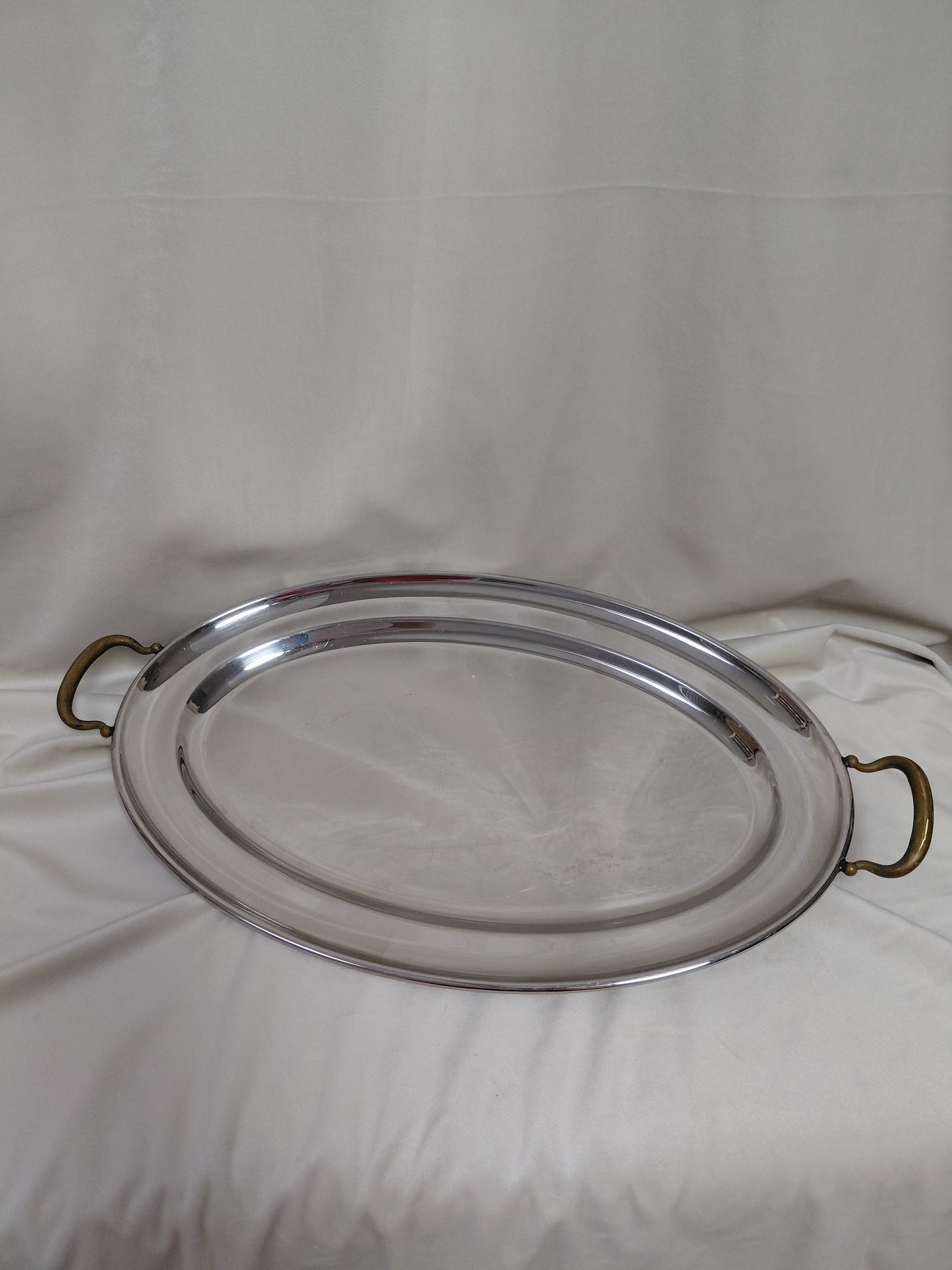 Vintage (1970-1990) sívalur stál bakki Inox 18/10, Jean Couzon