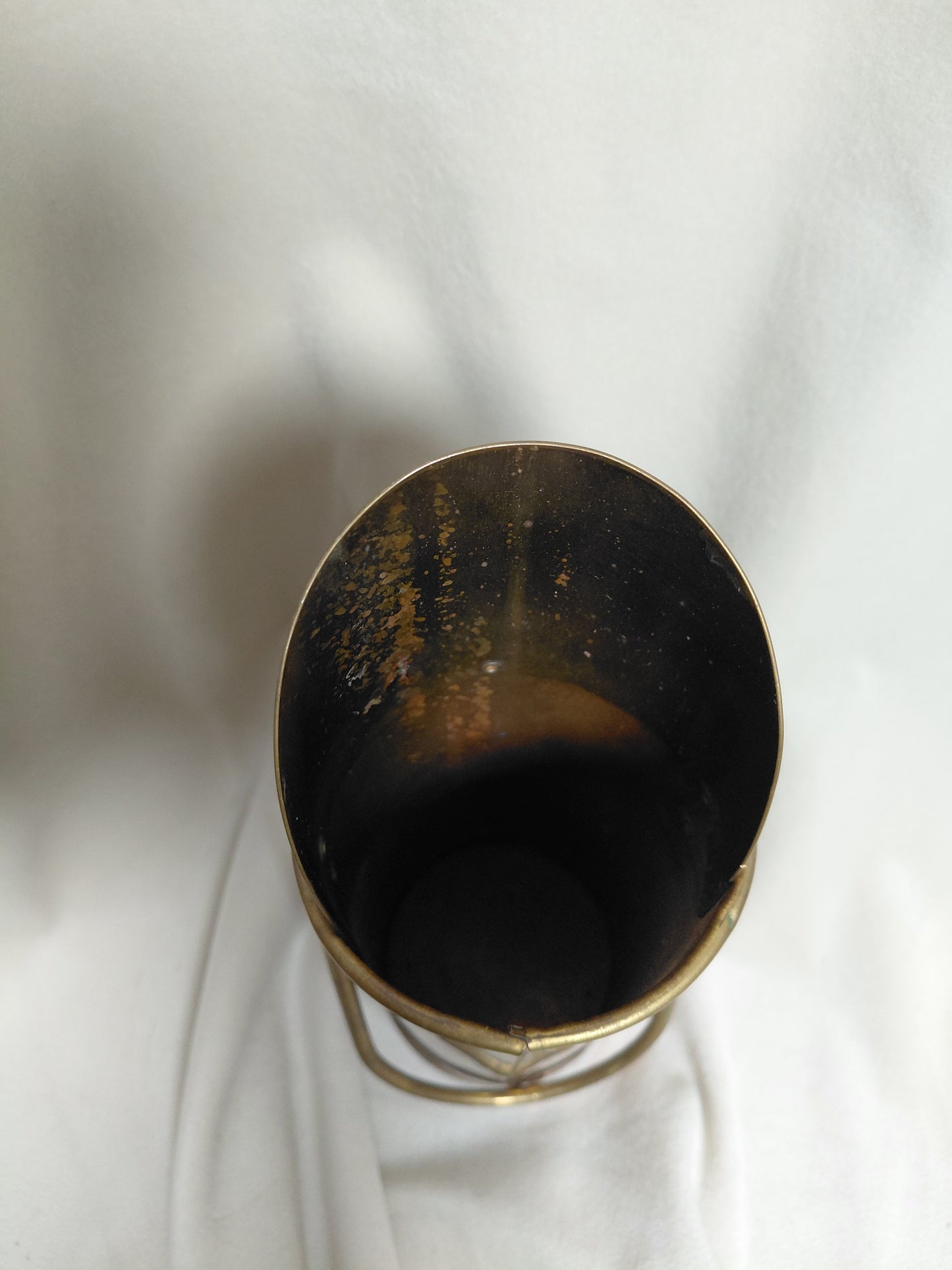 Vintage arinn-eldspýtnahaldari úr kopar og brass (1950-1970)